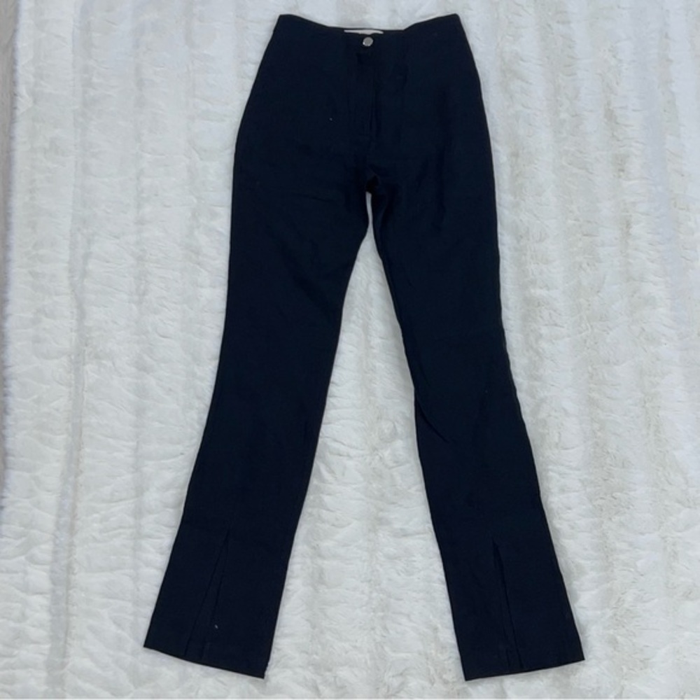Yasemin Karagülle Linen Black Straight Pants